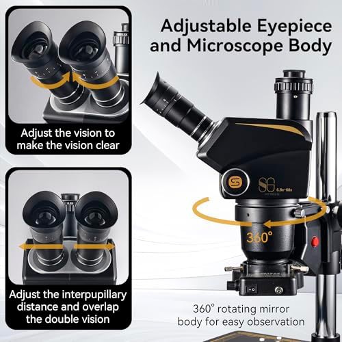 Trinocular stereo zoom microscope with wide field eyepieces — photo 3
