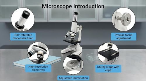 Student monocular microscope with dual LED — photo 3