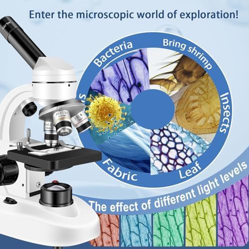 Bright white compound microscope 2000x for students — photo 5