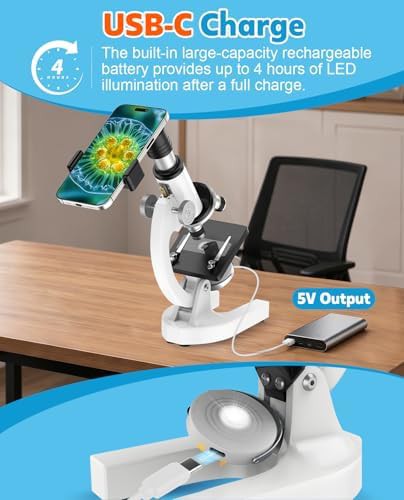 2000X Compound Monocular Microscope for Kids and Beginners — photo 5
