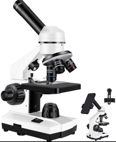 Student monocular microscope with dual LED lighting
