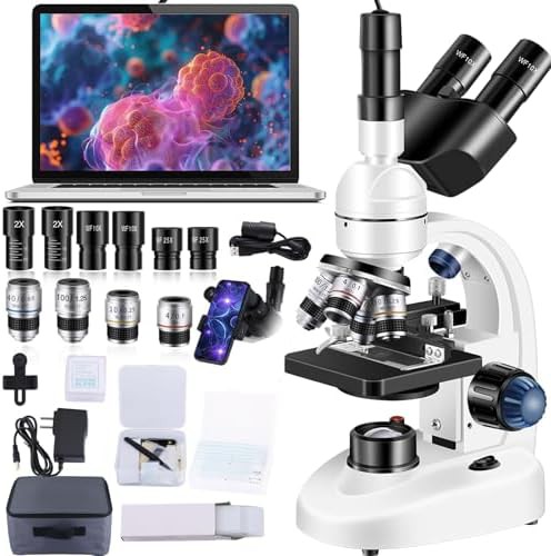 Laboratory grade trinocular microscope with mechanical stage